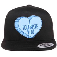 Funny Anti Valentines Day I Tolerate You Candy Heart Flatbill Hat
