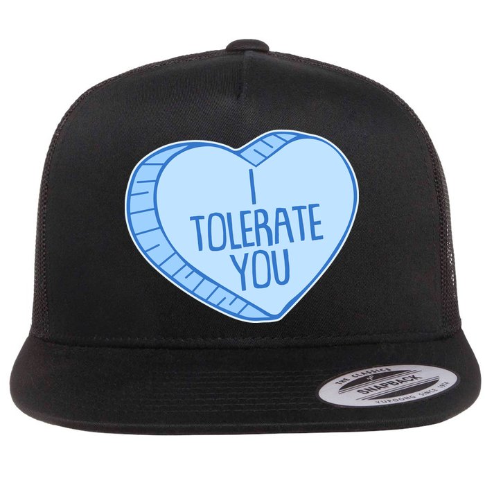 Funny Anti Valentines Day I Tolerate You Candy Heart Flatbill Hat