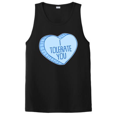 Funny Anti Valentines Day I Tolerate You Candy Heart PosiCharge Competitor Tank