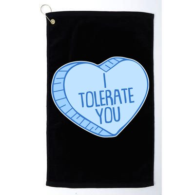 Funny Anti Valentines Day I Tolerate You Candy Heart Golf Towel