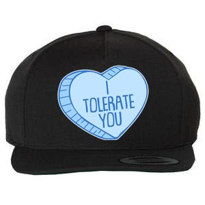 Funny Anti Valentines Day I Tolerate You Candy Heart Wool Snapback Cap