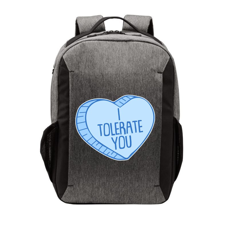 Funny Anti Valentines Day I Tolerate You Candy Heart Vector Backpack