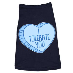 Funny Anti Valentines Day I Tolerate You Candy Heart Doggie Tank