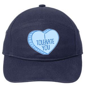 Funny Anti Valentines Day I Tolerate You Candy Heart 7-Panel Snapback Hat