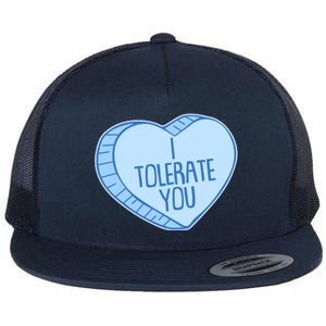 Funny Anti Valentines Day I Tolerate You Candy Heart Flat Bill Trucker Hat