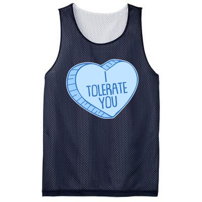 Funny Anti Valentines Day I Tolerate You Candy Heart Mesh Reversible Basketball Jersey Tank