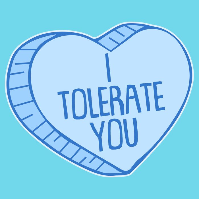 Funny Anti Valentines Day I Tolerate You Candy Heart Women's V-Neck T-Shirt
