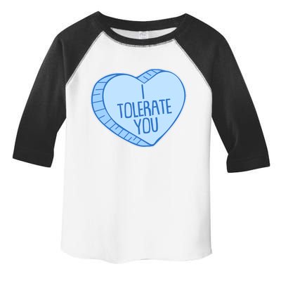 Funny Anti Valentines Day I Tolerate You Candy Heart Toddler Fine Jersey T-Shirt