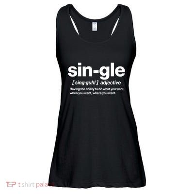Funny Anti Valentine Single Definition Ladies Essential Flowy Tank