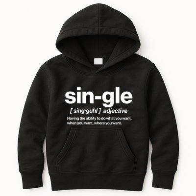 Funny Anti Valentine Single Definition Kids Hoodie