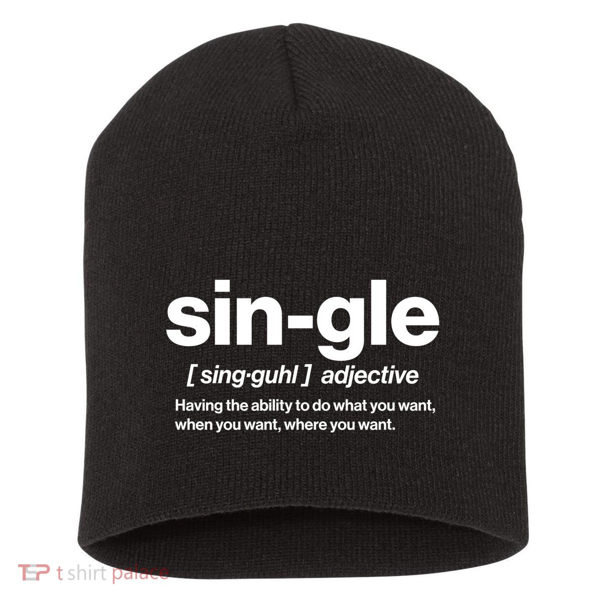 Funny Anti Valentine Single Definition Short Acrylic Beanie
