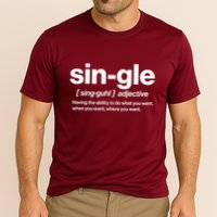 Funny Anti Valentine Single Definition Cooling Performance Crew T-Shirt