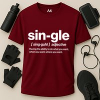 Funny Anti Valentine Single Definition Cooling Performance Crew T-Shirt