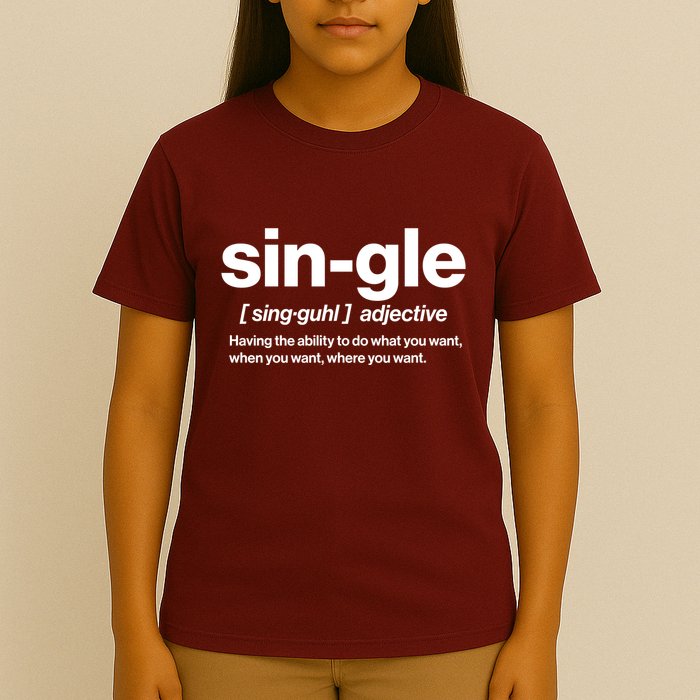 Funny Anti Valentine Single Definition T-Shirt