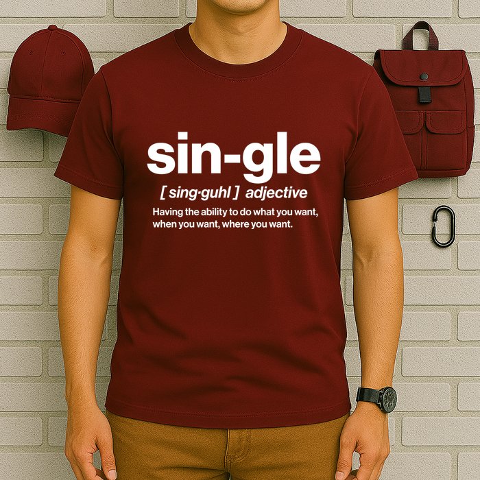 Funny Anti Valentine Single Definition T-Shirt