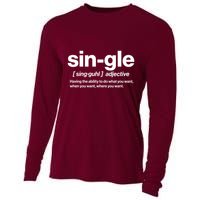 Funny Anti Valentine Single Definition Cooling Performance Long Sleeve Crew