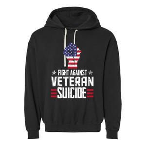 Fight Against Veteran Suicide Awareness Day Garment-Dyed Fleece Hoodie