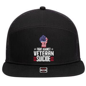 Fight Against Veteran Suicide Awareness Day 7 Panel Mesh Trucker Snapback Hat