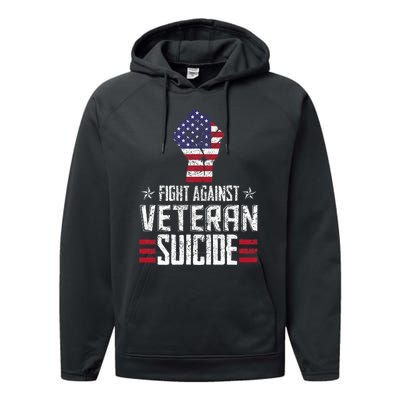 Fight Against Veteran Suicide Awareness Day Performance Fleece Hoodie