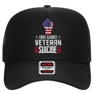 Fight Against Veteran Suicide Awareness Day High Crown Mesh Back Trucker Hat