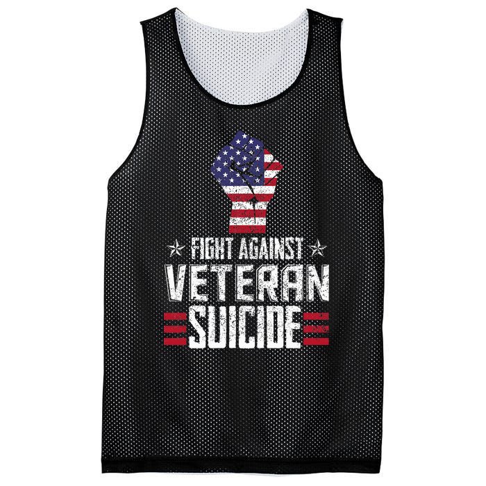 Fight Against Veteran Suicide Awareness Day Mesh Reversible Basketball Jersey Tank