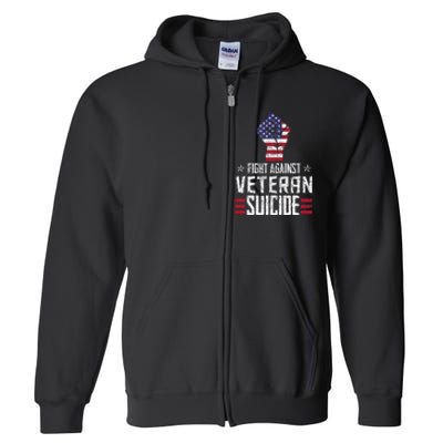 Fight Against Veteran Suicide Awareness Day Full Zip Hoodie