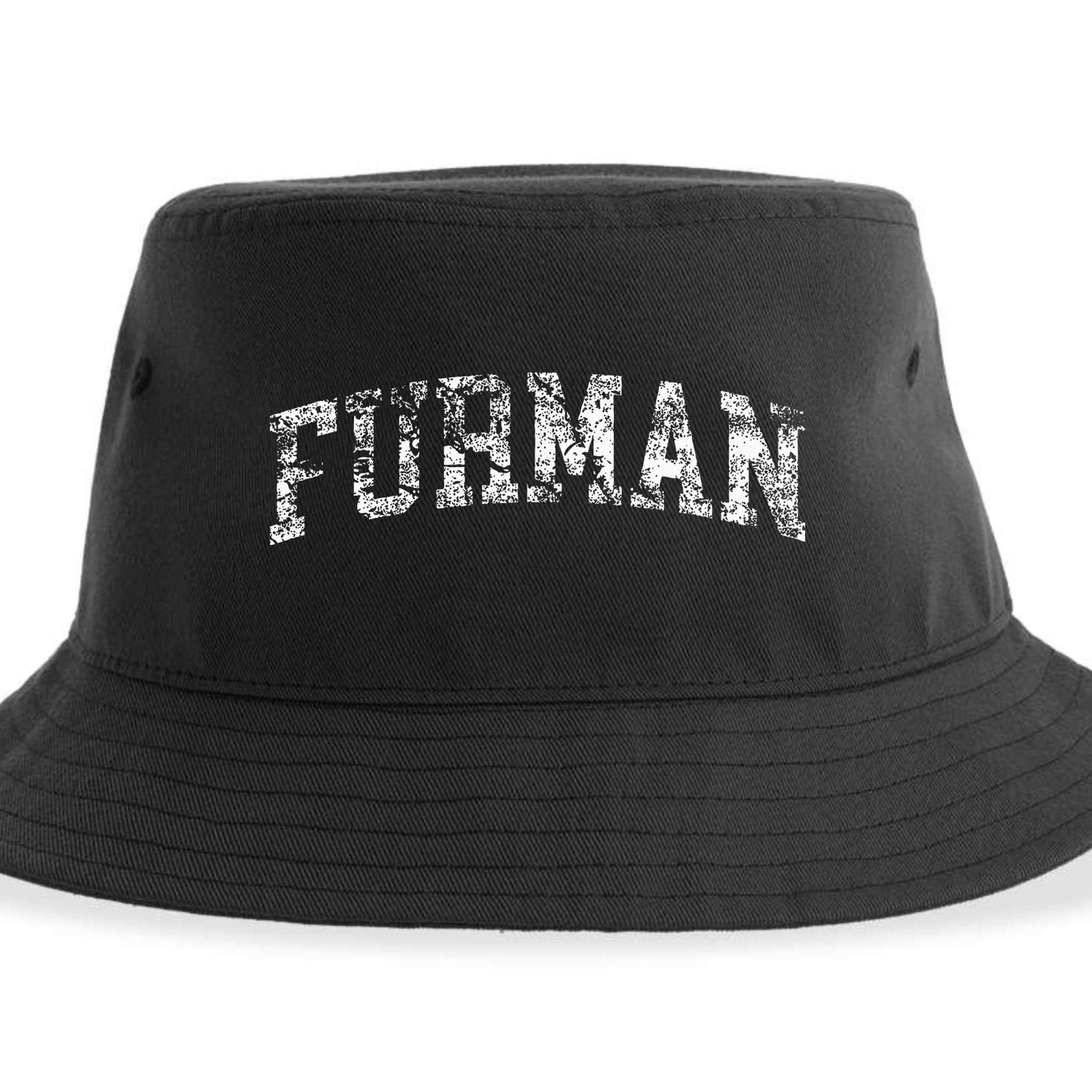 Furman Arch Vintage Retro College Athletic Sports Sustainable Bucket Hat