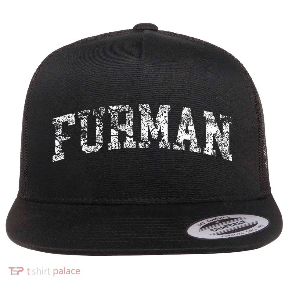 Furman Arch Vintage Retro College Athletic Sports Flatbill Hat