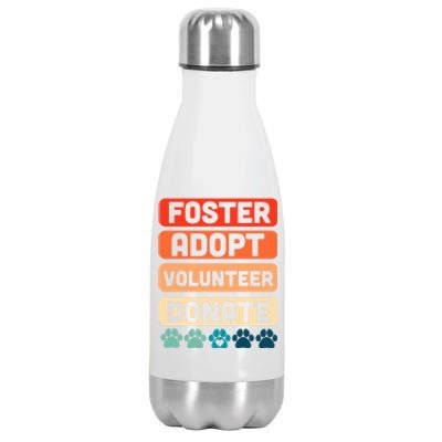 Foster Adopt Volunteer Donate National Rescue Dog Day Great Gift Stainless Steel Insulated Water Bottle