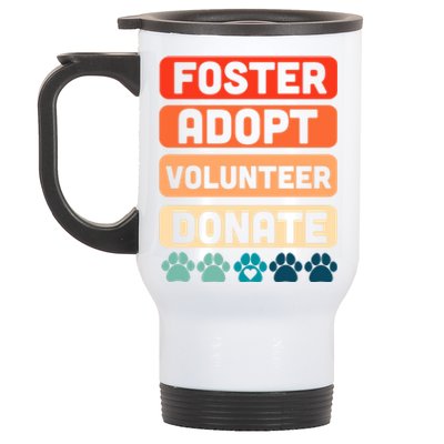 Foster Adopt Volunteer Donate National Rescue Dog Day Great Gift Stainless Steel Travel Mug