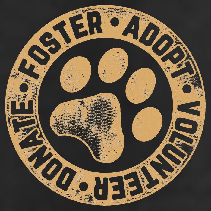 Foster. Adopt. Volunteer. Donate. Animal Rescue Dog 7 Panel Mesh Trucker Snapback Hat
