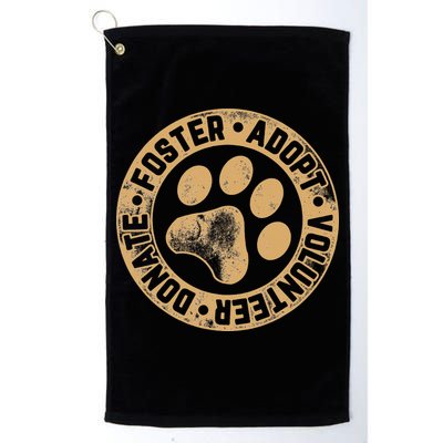 Foster. Adopt. Volunteer. Donate. Animal Rescue Dog Golf Towel