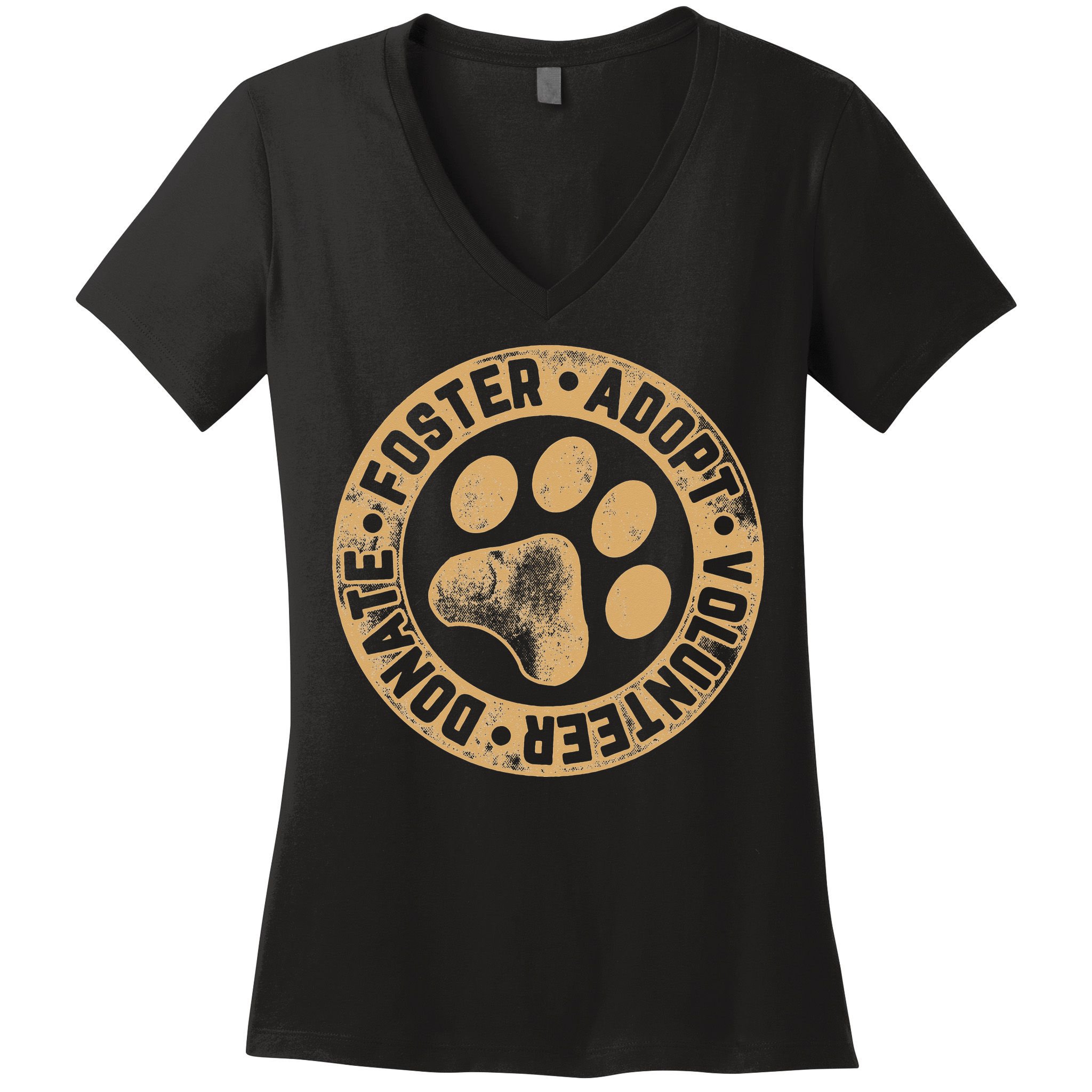 Foster. Adopt. Volunteer. Donate. Animal Rescue Dog Women's V-Neck T-Shirt
