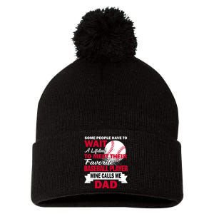 Favorite Baseball Player Pom Pom 12in Knit Beanie