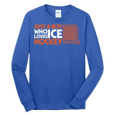 Funny A Who Loves Ice Hockey Great Gift Tall Long Sleeve T-Shirt