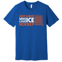 Funny A Who Loves Ice Hockey Great Gift Premium T-Shirt