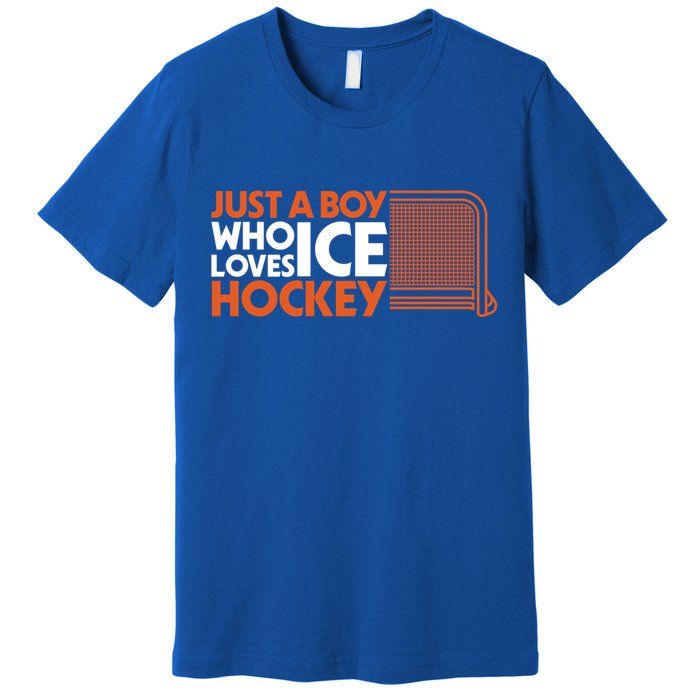 Funny A Who Loves Ice Hockey Great Gift Premium T-Shirt