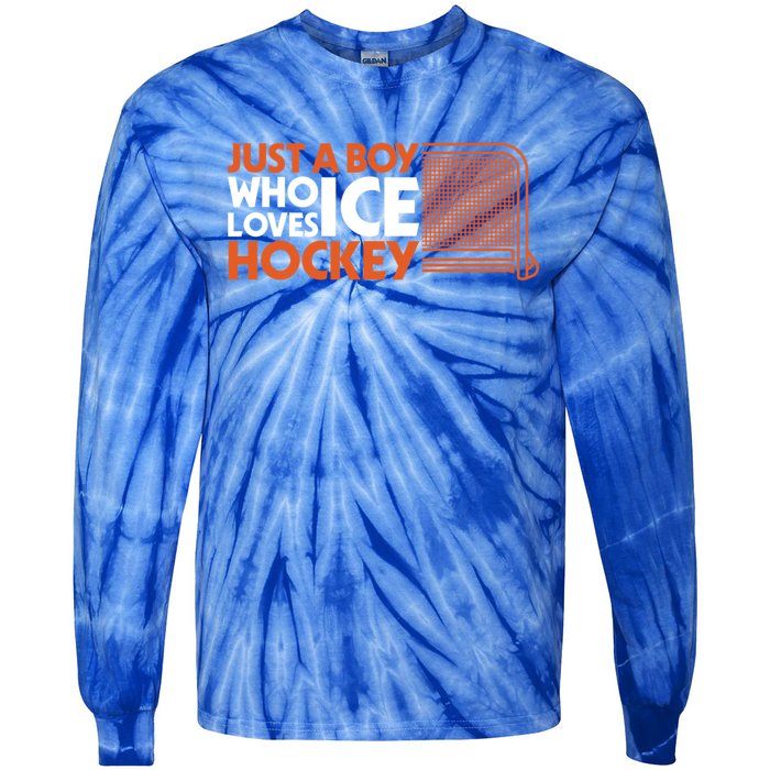 Funny A Who Loves Ice Hockey Great Gift Tie-Dye Long Sleeve Shirt