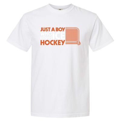 Funny A Who Loves Ice Hockey Great Gift Garment-Dyed Heavyweight T-Shirt