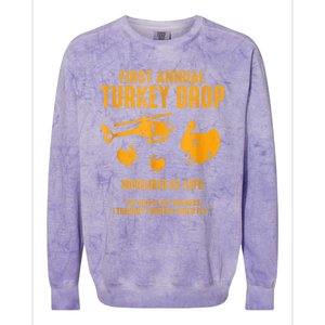 First Annual Wkrp Thanksgiving Day Turkey Drop Colorblast Crewneck Sweatshirt