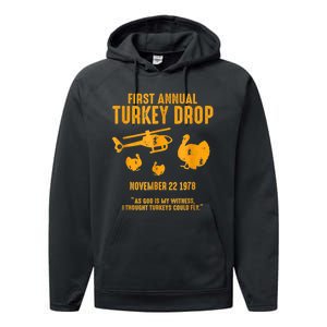 First Annual Wkrp Thanksgiving Day Turkey Drop Performance Fleece Hoodie