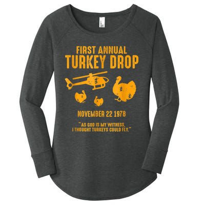 First Annual Wkrp Thanksgiving Day Turkey Drop Women's Perfect Tri Tunic Long Sleeve Shirt