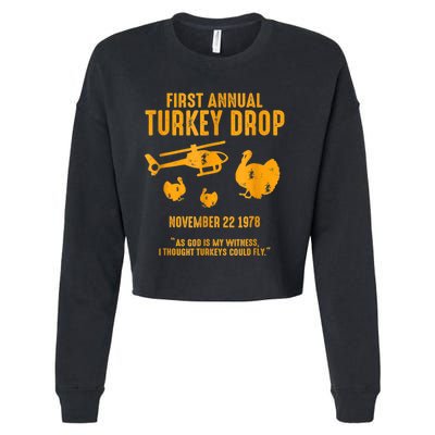 First Annual Wkrp Thanksgiving Day Turkey Drop Cropped Pullover Crew