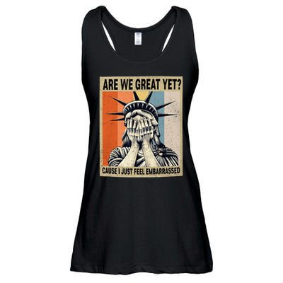 Funny Are We Great Yet Cause I Just Feel Embarrassed Ladies Essential Flowy Tank