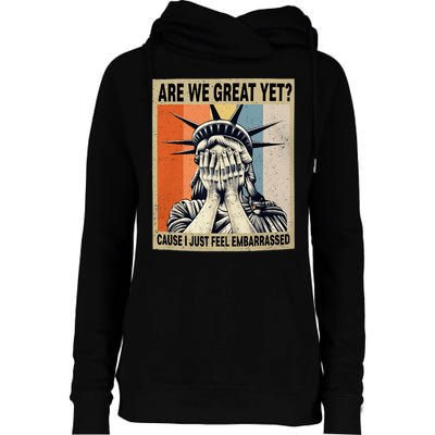 Funny Are We Great Yet Cause I Just Feel Embarrassed Womens Funnel Neck Pullover Hood