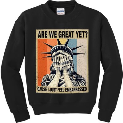 Funny Are We Great Yet Cause I Just Feel Embarrassed Kids Sweatshirt