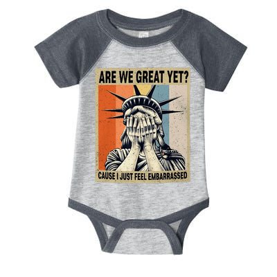 Funny Are We Great Yet Cause I Just Feel Embarrassed Infant Baby Jersey Bodysuit