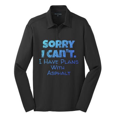 Funny Asphalt Worker Quote Street Paver Gift Paving Love Gift Silk Touch Performance Long Sleeve Polo