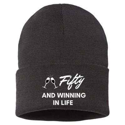Fifty And Winning In Life Sustainable Knit Beanie