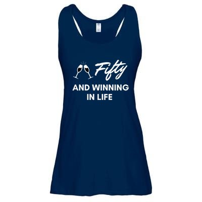 Fifty And Winning In Life Ladies Essential Flowy Tank